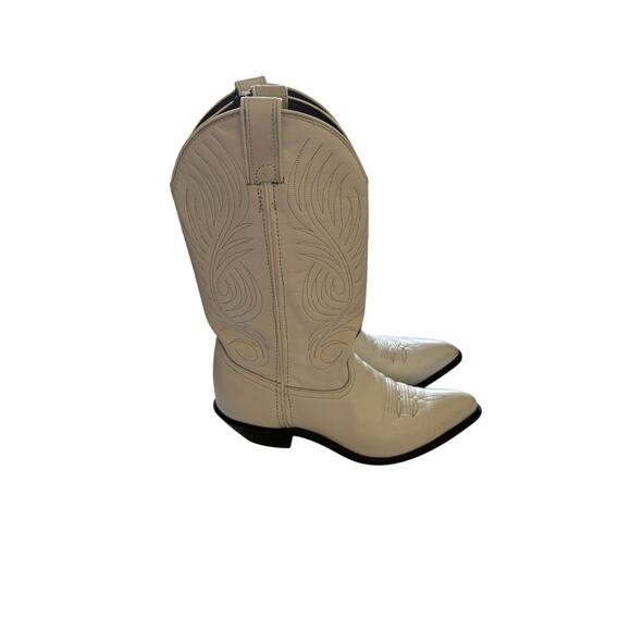 CODE WEST White Leather Cowboy Boots Made in USA Womens Size 7M 14608 Western - Picture 2 of 8